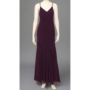 Vintage XSCAPE Joanna Chen Long Hand Beaded 90s Y2K Fairy Goddess gatsby Purple